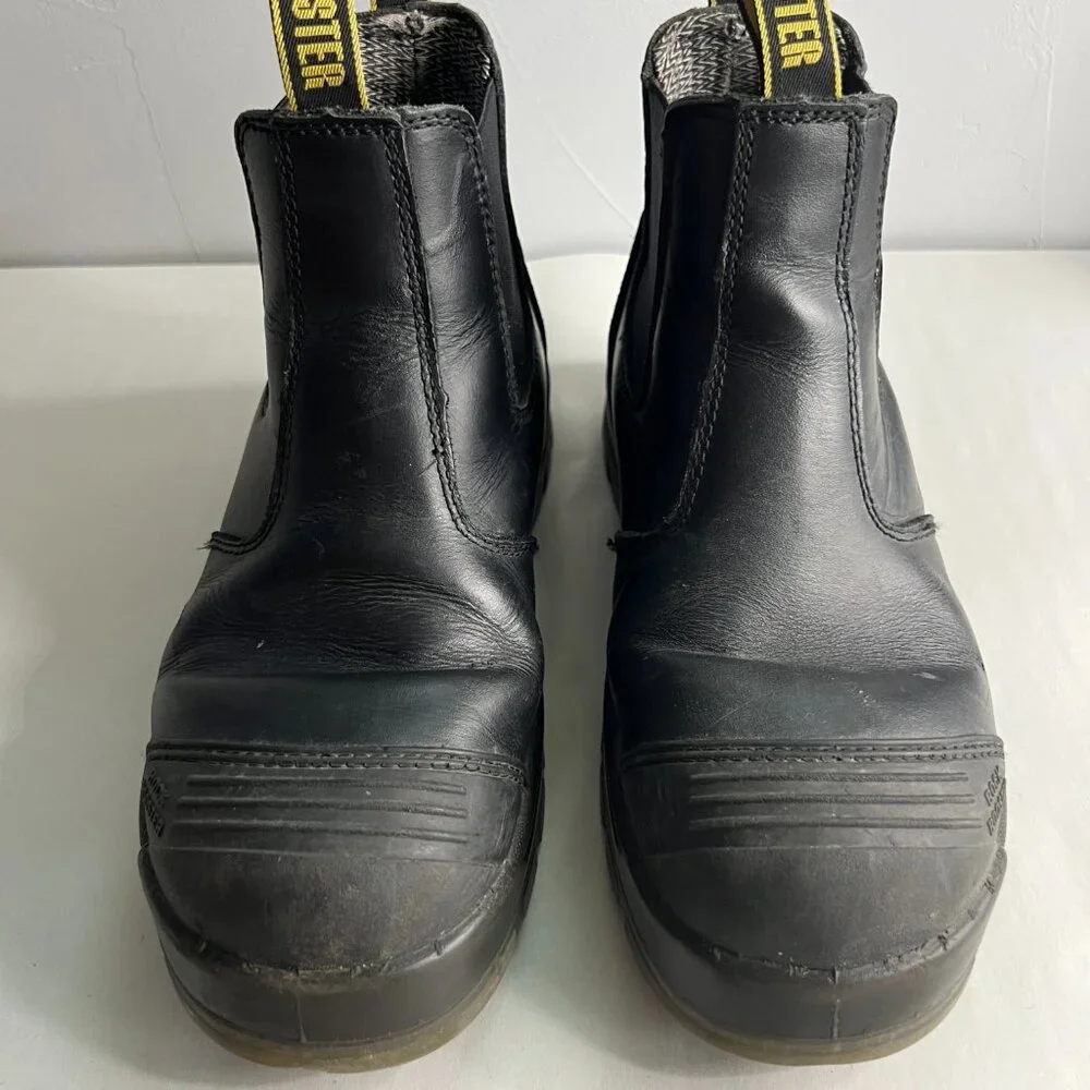RockRooster Bakken Black Pull on Leather Work Boots Unisex (M9‎ | W10.5)